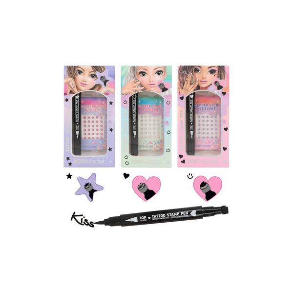Topmodel tattoo pen met glitter