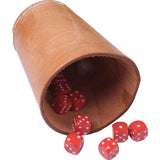Pokerbeker leder bruin 10cm