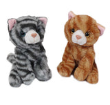 Kat grijs en bruin 14 cm