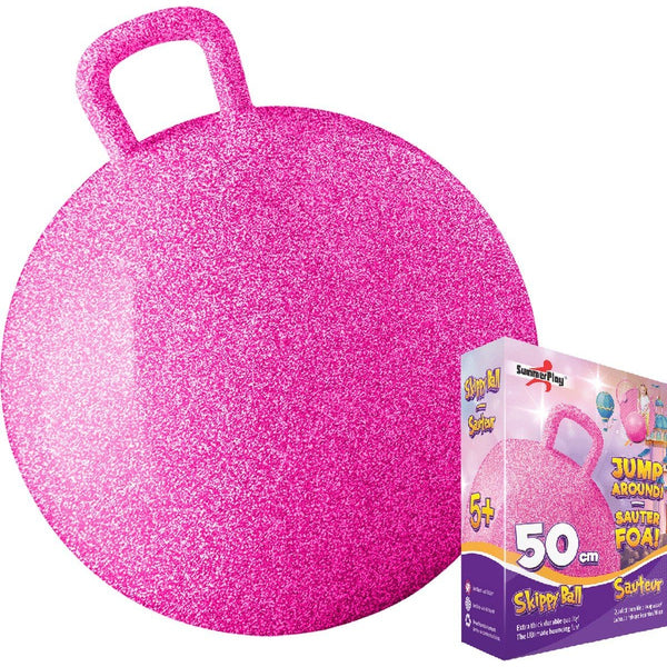 Skippybal 50 cm. roze/glitter