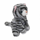 Kat grijs en bruin 14 cm
