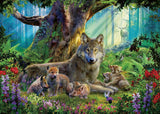 (1000) Familie wolf in het bos