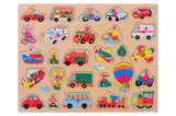 Houten knopjespuzzel ± 45x35
