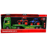 Rapid Wheels Autotransporter met 2 tractoren en licht en geluid en frictie