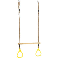 Houten trapeze/ringen geel