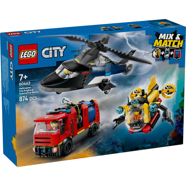 LEGO 60462 City Great Vehicles Helikopter,brandweerauto en onderzeeër remix