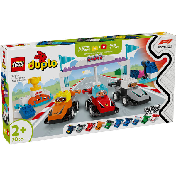 LEGO 10445 DUPLO F1 team racewagens en coureurs