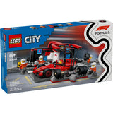 LEGO 60443 City F1 pitstop en pitcrew met Ferrari
