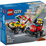 LEGO 60458 City Great Vehicles Raceautopakket:pizzabestelwagen vs. brandweerauto