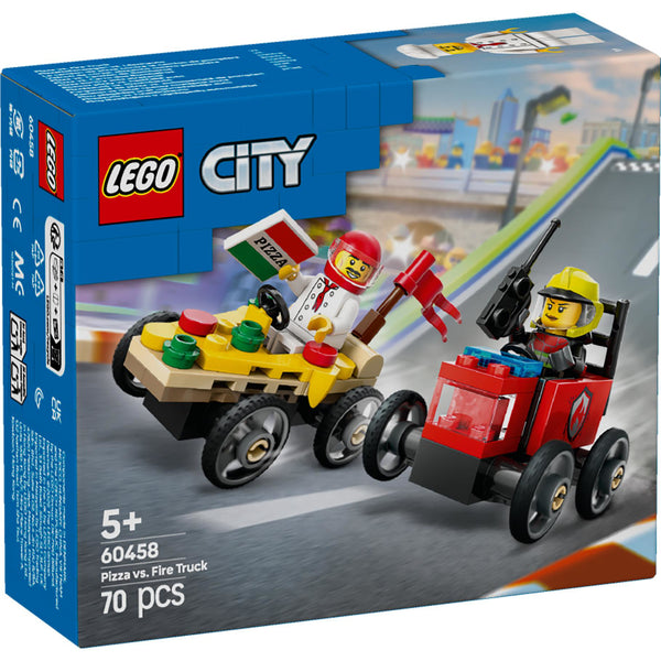 LEGO 60458 City Great Vehicles Raceautopakket:pizzabestelwagen vs. brandweerauto
