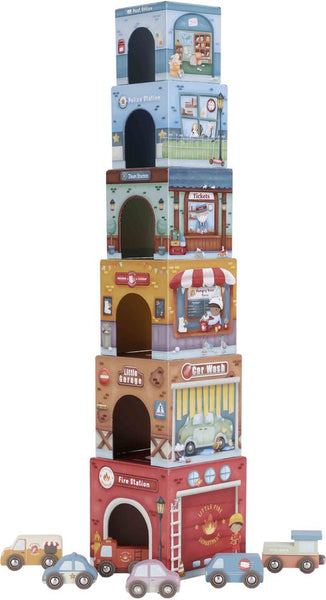 Little Dutch stapelblokken auto's