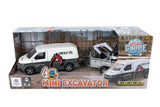 Kids Globe VW Transporter met minigraver die cast pull back 27cm