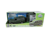 Kids Globe Land Rover met Cheval Liberte paardentrailer die cast pull back 26cm