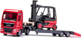 MAN truck met linde vorklift