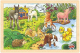 Goki puzzel hout Babydieren. 2