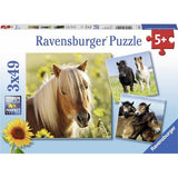 Puzzel 3x49 Puzzel Schattige ponys