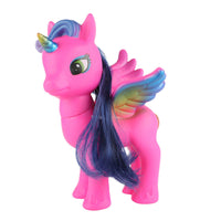 Eenhoorn 13 cm met lang haar 6 assorti