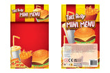 Speelset fastfood Mini Menu 8/9 delig 4ass 10x16,5cm