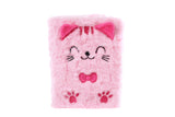 Glamour fluffy cat notitieboek A5 80blz roze 16x3x22cm