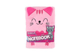 Glamour fluffy cat notitieboek A5 80blz roze 16x3x22cm