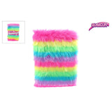Glamour fluffy notitieboek A5 80blz multi color 16x3x22cm