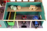 Kids Globe loopstal met berging en weiland 1:32 75x68x28cm