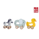 HOUTEN DIEREN MET WIELEN