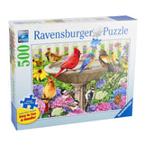 Puzzel 500BIG Bij het vogelbadje
