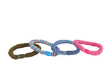 Glamour arm/haar bandjes set van 4 stuks textiel div ass