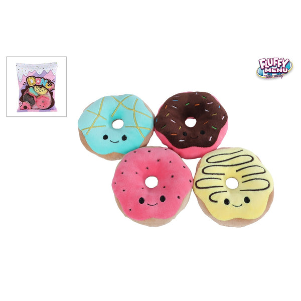 Fluffy Menu pluche met 4 donuts 42cm