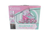 Street Rider inline skates roze/groen verstelbaar 29-32
