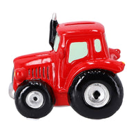 Spaarpot aardewerk tractor groen/rood ass