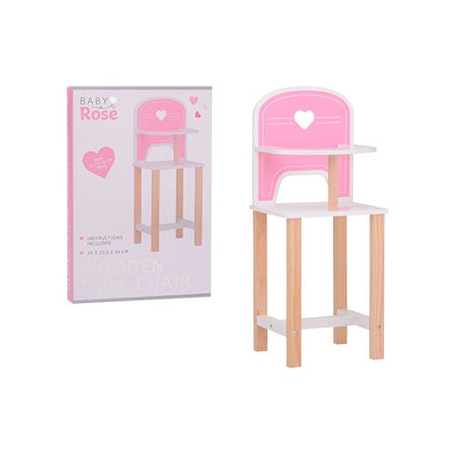 Baby Rose houten poppenstoel