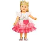 Heless Poppenjurk ''Prinses Emily'' met hartzak en kroon, maat 28-35 cm