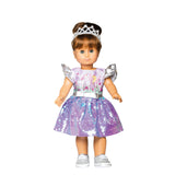 Heless Jurk "Fee en eenhoorn" met omkeerbare pailletten en zilveren kroon, maat 28-35 cm