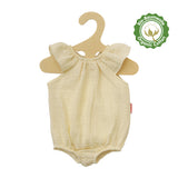 Heless Poppenbody met ruches van 100% biologisch katoen, ecru, maat 35-45 cm