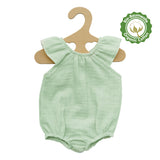 Heless Poppenbody met ruches van 100% biologisch katoen, mint, maat 35-45 cm