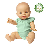 Heless Poppenbody met ruches van 100% biologisch katoen, mint, maat 35-45 cm