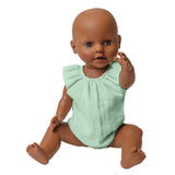 Heless Poppenbody met ruches van 100% biologisch katoen, mint, maat 35-45 cm