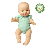 Heless Poppenbody met ruches van 100% biologisch katoen, mint, maat 35-45 cm