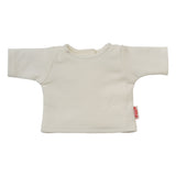 Heless Poppen tuinbroek van 100% biologisch katoen, honinggeel, met wit T-shirt, 2-delig, maat 35-45 cm