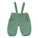Heless Poppen tuinbroek van 100% biologisch katoen, saliegroen, met wit T-shirt, 2-delig, maat 35-45 cm