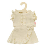 Heless Poppenwikkelrok met ruchestop van 100% biologisch katoen, ecru, 2-delig, maat 28-35 cm