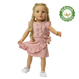 Heless Poppenwikkelrok met ruches top roze, 2-delig, maat 35-45 cm