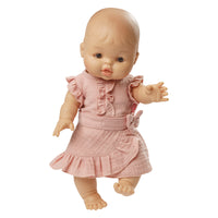 Heless Poppenwikkelrok met ruches top roze, 2-delig, maat 35-45 cm