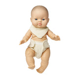 Heless Poppenbabyset met stoffen luier en slabbetjes van 100% biologisch katoen, ecru, 2-delig, maat28-35 cm