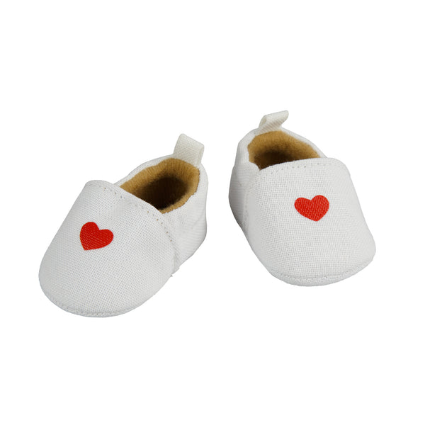 Heless Poppenslipper met hart, maat 38-45 cm