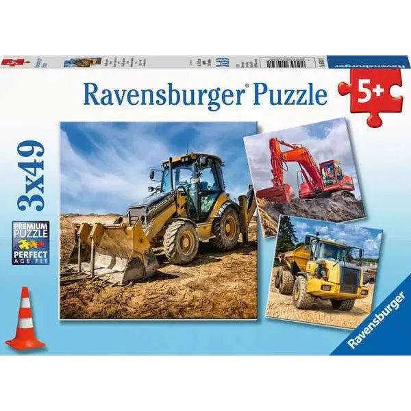 Puzzel 3x49 Bouwwerkvoertuigen