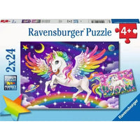 Puzzel 2x24 Eenhoorn en Pegasus