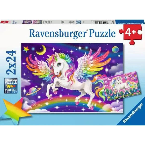 Puzzel 2x24 Eenhoorn en Pegasus